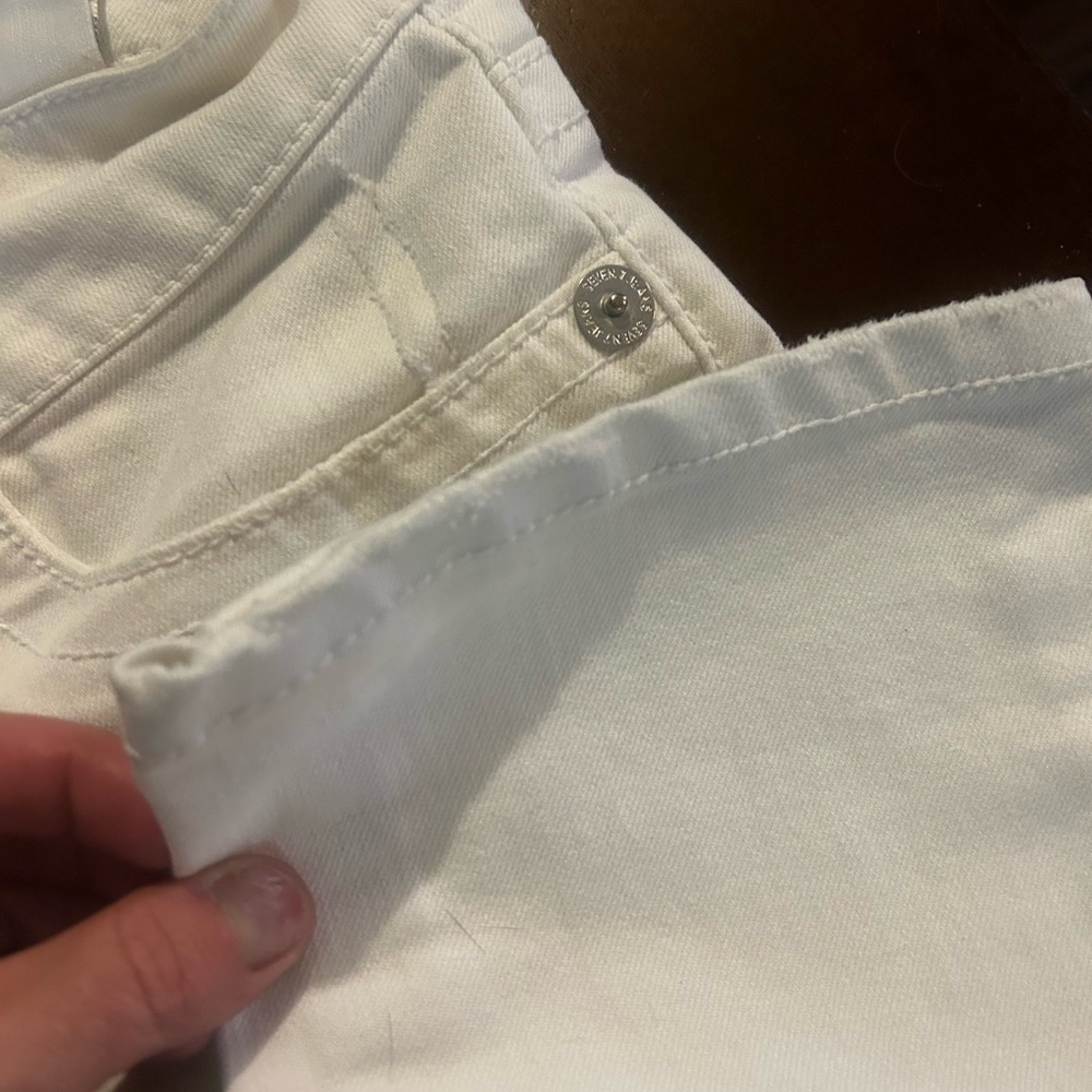 Seven7 Cream Denim Jean cropped - Picture 5 of 9